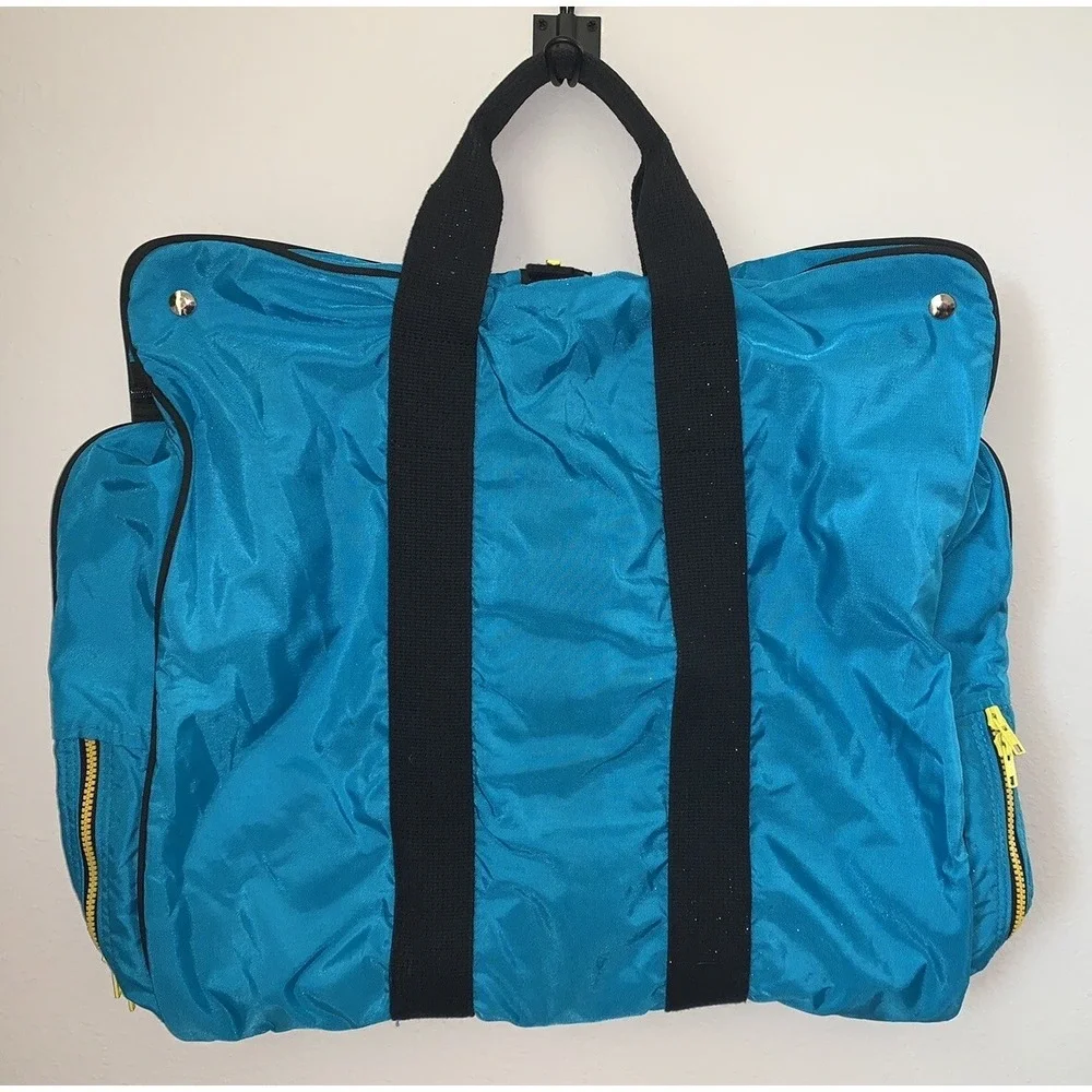 Lands End Garment Bag Turquoise/Yellow/Black